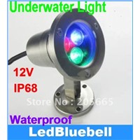 3W RGB LED Underwater Light Waterproof for Swimming pool lamp 12V Input
