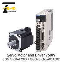 YASKAWA Servo Motor 750W SGM7J-08AFC6S &amp;amp; Driver SGD7S-5R5A00A002 + Connection Cable 5Meter