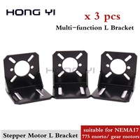 3pcs Free Shipping Motor/ Reduction Gear MotorNema 17/775-150w Mount L Bracket 42 Mounting Bracket DIY CNC Parts for 3D PRINTER