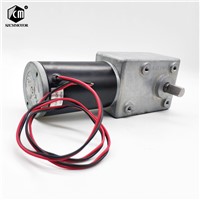 82*58mm Gearbox Powerful Electric Worm Gear Motor DC 24V 35RPM Reducer Motor Max Torque 10N. M Larger-Power 30W Worm Geared Motor