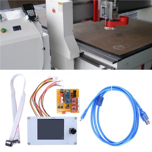 Laser Engraving Machine 2 Axle CNC Laser Engraving Machine Control Board with Control Panel 12V/5V for Woodworking DIY