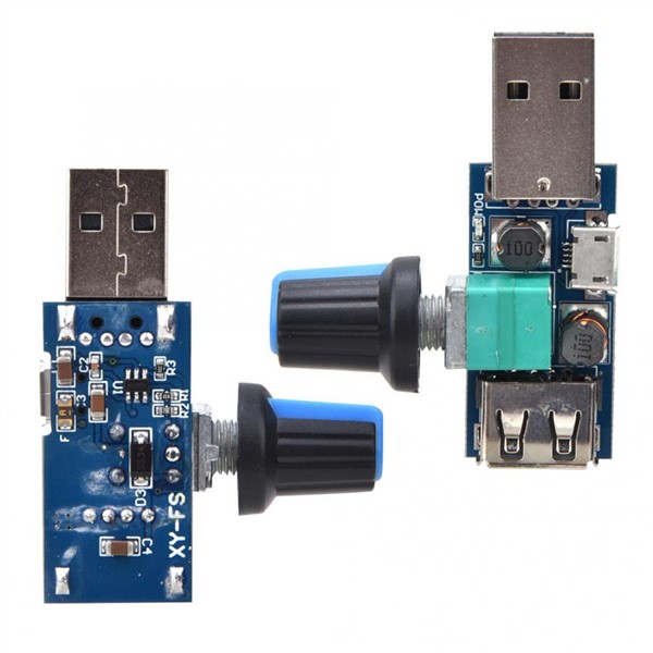 2pcs USB Fan Speed Controller DC4~12V 5W Fan Speed Governor for Office Home Motor Regulator