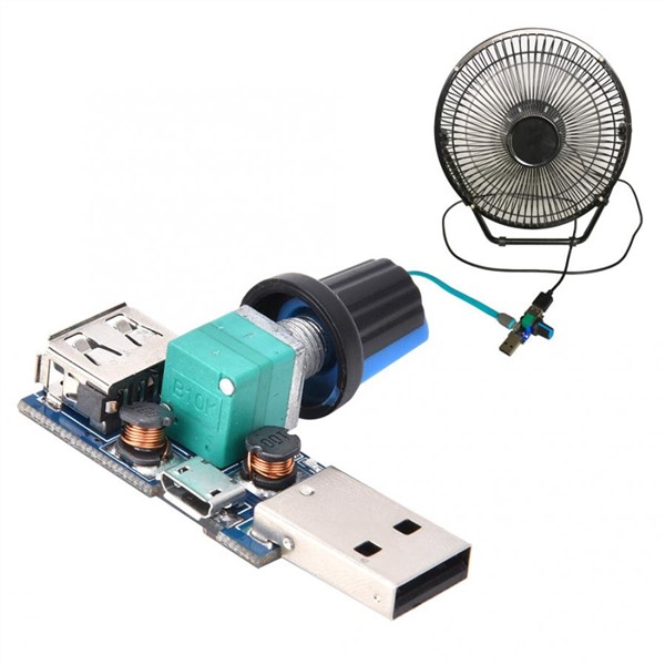 2pcs USB Fan Speed Controller DC4~12V 5W Fan Speed Governor for Office Home Motor Regulator