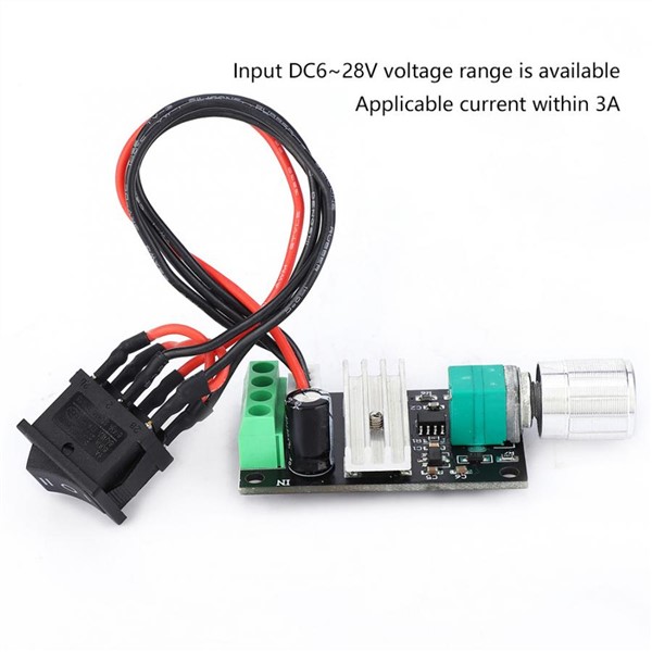 Speed Controller for AC Motor DC Motor Controller 6-28V PWM Motor Variable Speed Controller CW CCW Reversible Switch