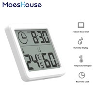 Multifunction Automatic Electronic Temperature &amp;amp; Humidity Monitor Clock 3.2inch Large LCD Screen