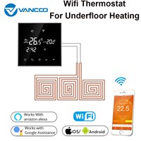 WiFi Thermostat Temperature Controller LCD Touch Screen Display for Electric Floor Heating Works with Alexa Google Home 16A