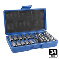 34PCS Chrome Vanadium Steel Pressure Batch Sleeve Group Sets SleeveHead Machine Motor Socket Set Wrench Female Torx Male