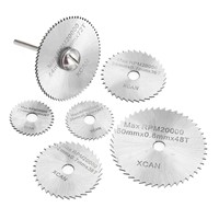 7pcs HSS Circular Saw Blades Rotary Cutting Tools Kit Set with 1/8&amp;quot; Shank for Cutting Timber and Plastic