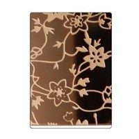 14710 Flower Pattern Etched Golden Colored Stainless Steel Sheets Elevator Decoration Plate