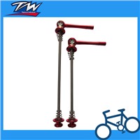 Red color heavy-duty bicycle bike quick releases skewers