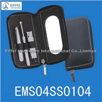 4pcs man manicure kit with mirror in black zipper pouch(EMS04SS0104)