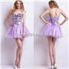Beading Short Wedding Party Tulle Prom Evening Pink Dress