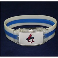 Custom logo OEM LED light silicone bracelet