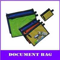 color pp multi-function zipper file mesh bag