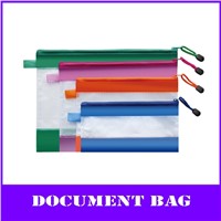 color a4 pvc zipper file mesh bag