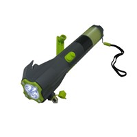 Rechargeable Flashlight with Radio,Hammer,Charger for Cell Phone