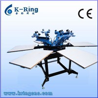 Manual 4 Color/4 Station Rotary Screen Printing Press for t Shirts KR440M