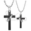 Stainless Steel Cross lovers Necklace Black EFSN136B