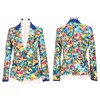Ladies long sleeve jacket printing fashional blazer cusual jacket with stock available