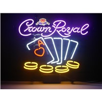 New T852 Crown Royal handicrafted real glass tube neon light beer lager bar pub club sign.