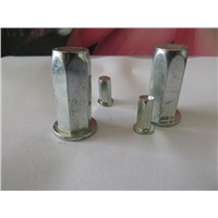 China carbon steel(iron) flat head hexagon blind rivet nuts