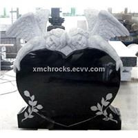 Black Granite Angel Headstone