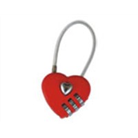 HX-028A Heart Shape Combination Lock With Cable