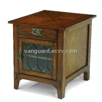 Wooden/Veneer/Glass/Metal End Cabinet