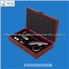 Wine set in wood box( bottle opener & drip ring& wine pourer&wine stopper& thermometer)EWS05WD0008