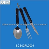 Portable cutlery set in black pouch(EMS02PL0001 )