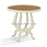 Solid wood/Plank Top Round End Table