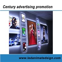 8mm clear acrylic light box with led lighting