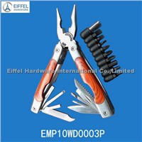 High quality &amp;amp; Big size wood handle plier with 9 bits/closed size11cm L (EMP10WD0003P)