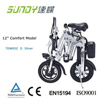 12-Inch Aluminum and magnesium Alloy Mini Folding Electric Bike-silver