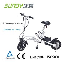 12&amp;quot; mini folding elecric bicycle Luxury A duo disk brake-White