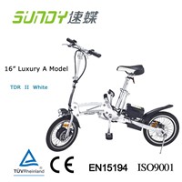 16&amp;quot; Folding Electric Bicycle duo disc brake-white