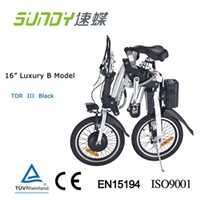 16&amp;quot; Shimano Gear Folding Electric Bicycle-Black