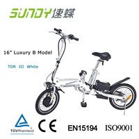 16&amp;quot; Shimano Gear Folding Electric Bicycle-White