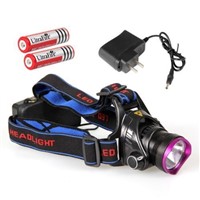 Cree XM-L T6 1000LM LED Headlight Head Light Lamp+2XBattery+Charger