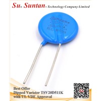 Suntan Best Offer Dipped Varistor TSV20D511K with UL VDE Approval