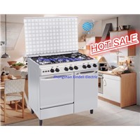 Mirror cooker with oven and gas bottle compartment