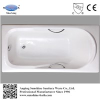 low price long cast iron hotel bathtub from factory