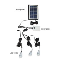 LV001 Cheap Solar Light Outdoor with 3 LED Bulbs and Solar Panel for Home, Camping and Garden