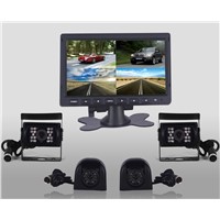 24v 7-inch Quad High Definition Digital TFT LCD Monitor with 4 CCD cameras