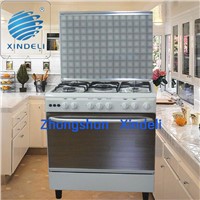 White color gas oven with mirror glass