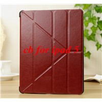 New crazy horse line pattern Transformers style stand leather case for iPad Air