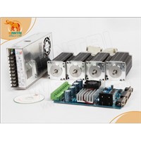 4 Axis CNC Kits Nema 23 stepper motor 3V 3A 1.35N.m 6 lead + drive board + power supply