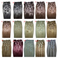 18&amp;quot;-24&amp;quot; 120g/pcs straight clip in hair extensions hair pieces accessories 15 colors more optional
