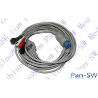 DATEX one piece five lead ECG cable with leadwire