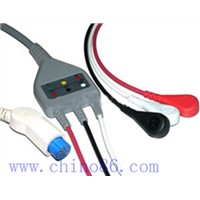 DATEX one piece three lead ECG cable with leadwire
